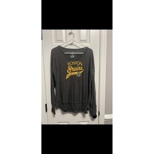 Grey Women's Boston Bruins Long Sleeve Thin Shirt Large. Hockey Sports Fan